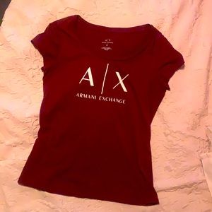 Armani Exchange Burgundy t-shirt size M.